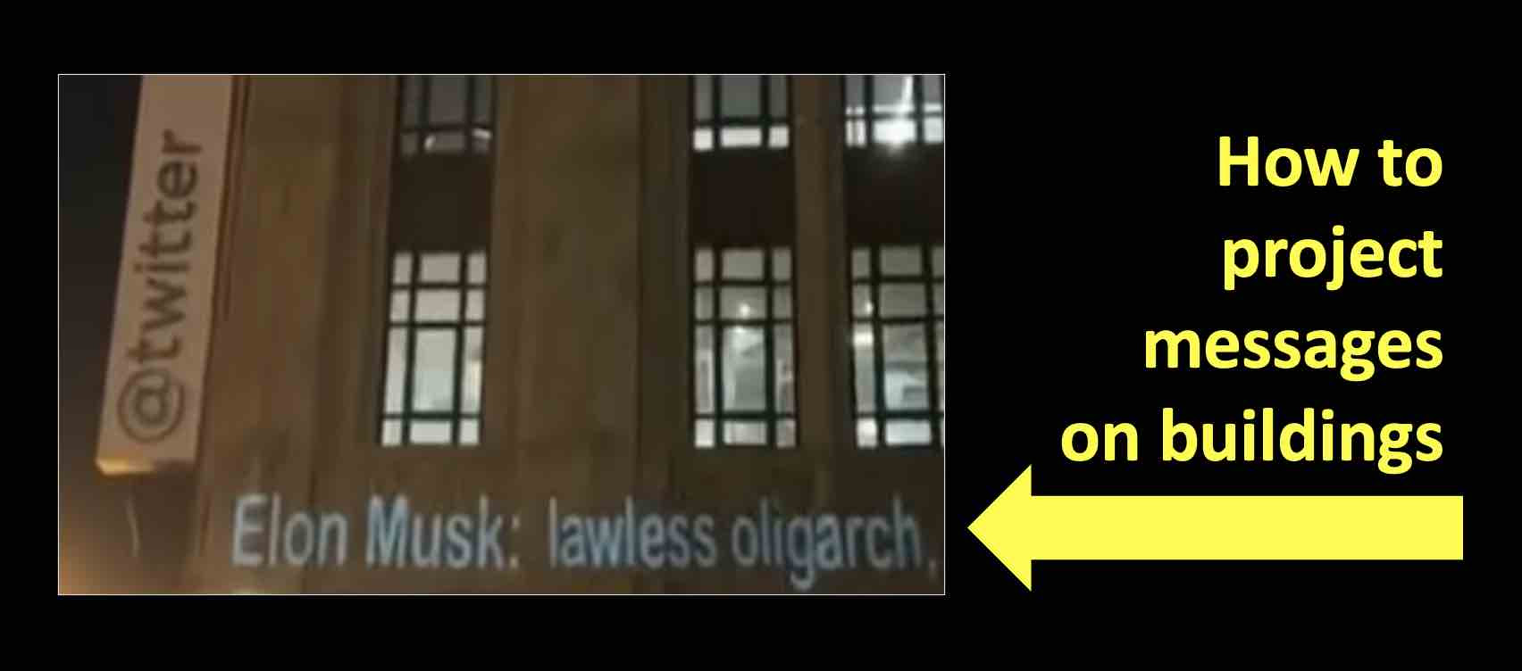 How to project messages on buildings
