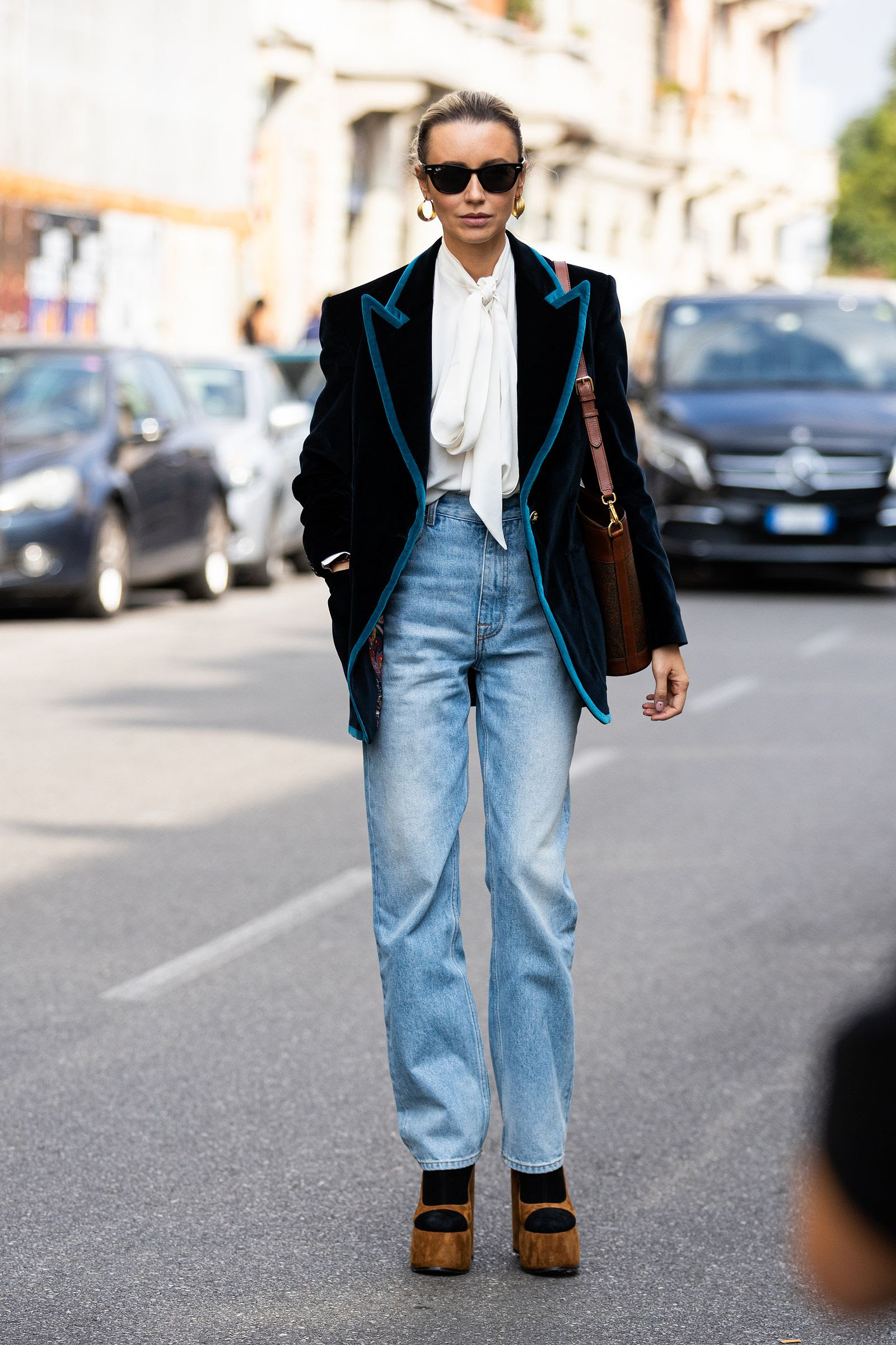 Blazer con jeans