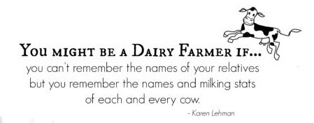 You might be a dairy farmer...
