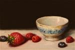 Berries with Bowl Still Life,  Oil on 5"x7" Linen Panel - Posted on Sunday, January 4, 2015 by Carolina Elizabeth