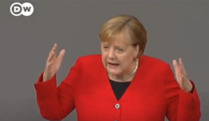 Merkel: German government “will and must oppose extreme speech. Otherwise our society will no longer be free.”