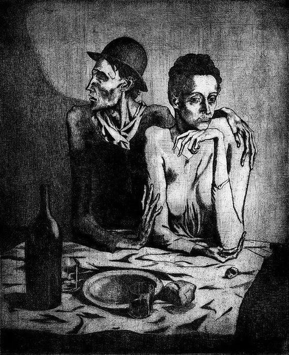 Пабло Пикассо «Скромная трапеза» 1904 (568x700, 158Kb)