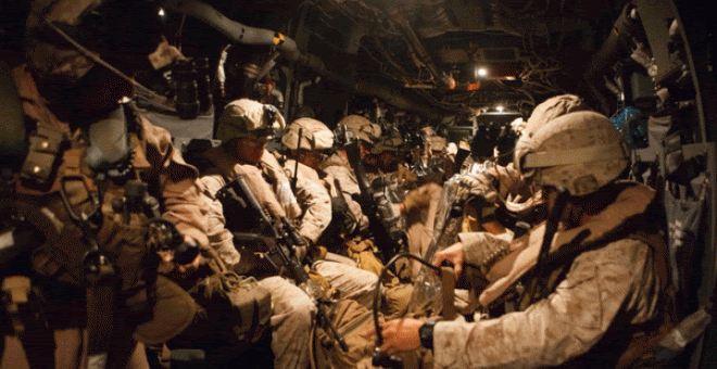 Imagen de archivo de miembros de la fuerza de reacción rápida de los marines en su misión de apoyo en Tripoli (Libia). Foto: Maida Kalic/U.S. Marine Corps