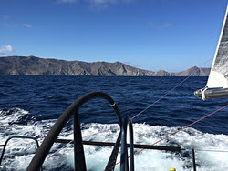 J/125 sailing off Catalina Island