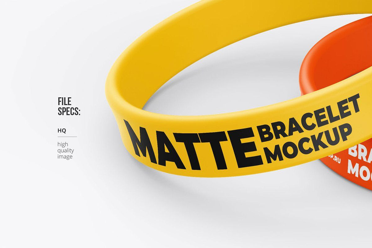 594+ Two Matte Silicone Wristbands Mockup Branding Mockups File