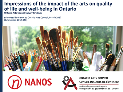 Cover of Impressions of the Impact of the Arts on Quality of Life and Well-Being in Ontario