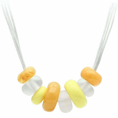 VL022 -  Resin Necklace with Synthetic Synthetic Stone in Multi Color