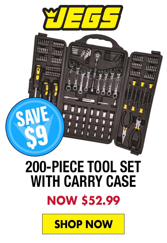 JEGS 200-Piece Tool Set with Carry Case - Now $49.99