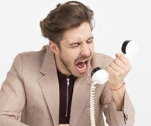 Man yelling at phone