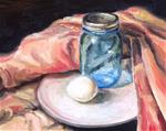 Blue Jar and Egg - Posted on Monday, March 23, 2015 by Matthew Teter