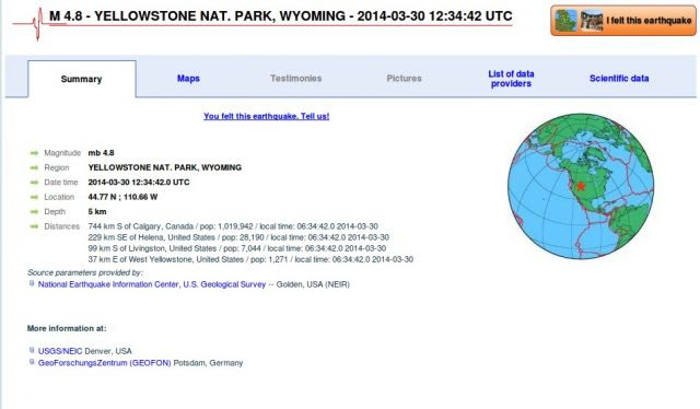 4.8 Quake - Yellowstone: New Madrid & Yellowstone Quakes Being Censored! Why?