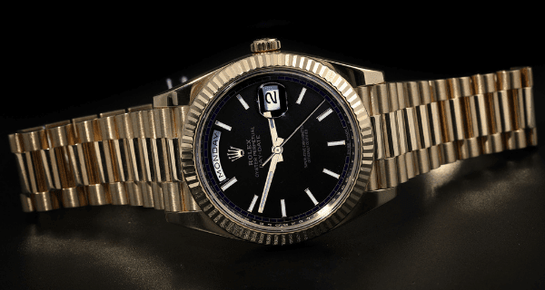 Rolex President Day-Date 40 Black Dial Yellow Gold Watch 228238