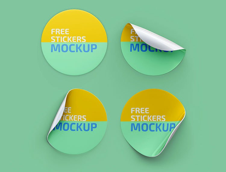 Free Stickers Mockup Mockuptree