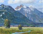 Plein Air Painting of the Grand Tetons at Jackson Hole, Wyoming - Posted on Wednesday, April 1, 2015 by Fred E. Salmon, Jr.