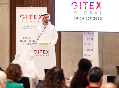 H.E. Omar Al Olama, Minister of State for AI, Digital Economy & Remote Work Applications, addressing the crowd