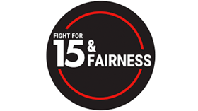 $15 & Fairness logo