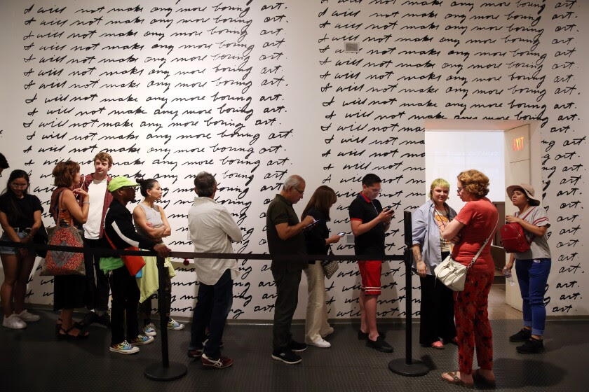 The line inside MOCA on a recent Saturday to see artist Xu Zhen’s “In the Blink of an Eye.”