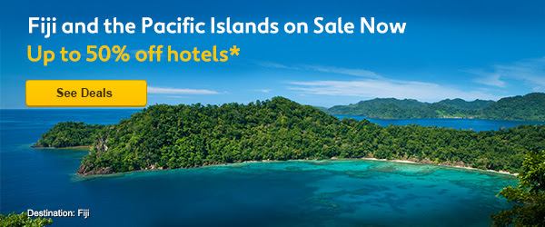 Save up to 50% off Fiji and the Pacific Islands hotels sale at Expedia.com.au