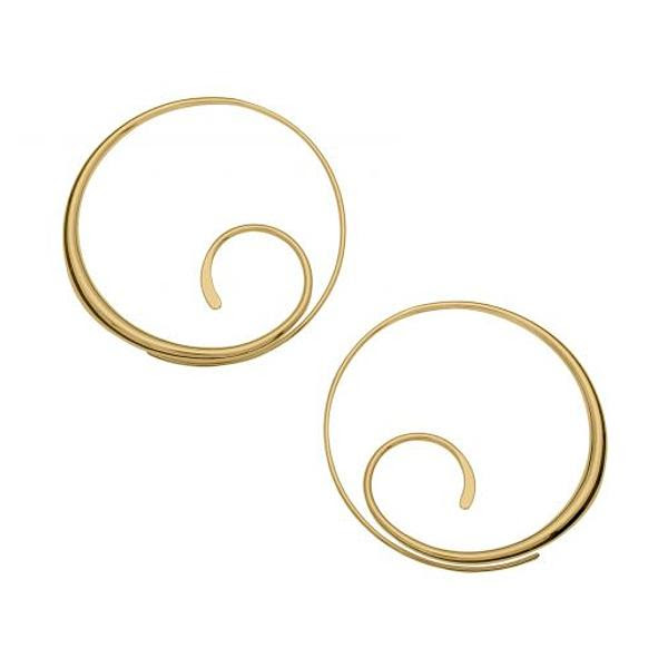 14K Gold Scrolling Hoops