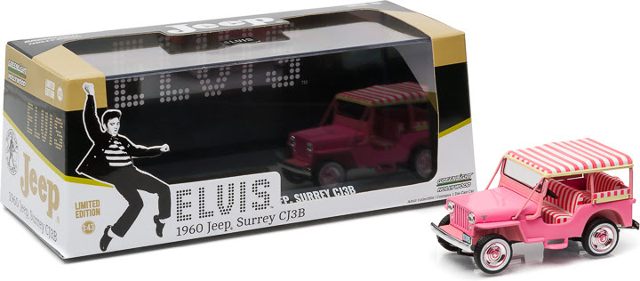 Item #86472- 1:43 Scale – 1960 Jeep Surrey CJ3B – Elvis’ Pink Jeep