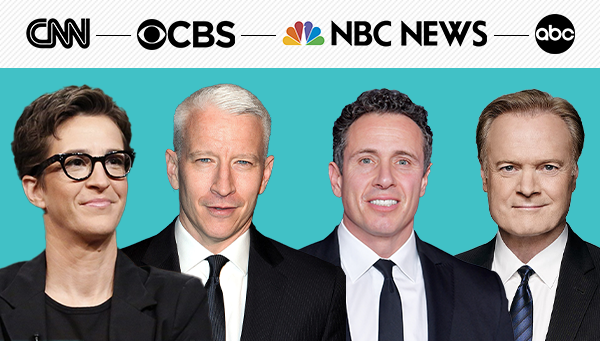 Rachel Maddow, Anderson Cooper, Chris Cuomo, and Lawrence O'Donnell