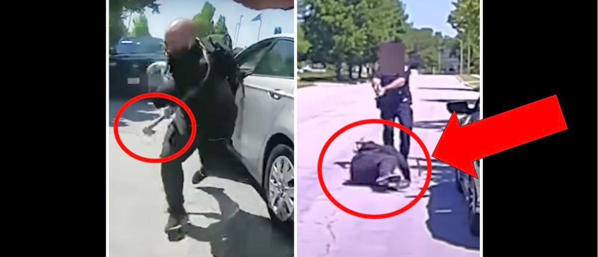 Insane Viral Video Shows A Police Officer Shooting A Man Wielding A Hatchet