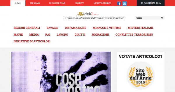 Sito web
dell'anno: votiamo per Articolo 21