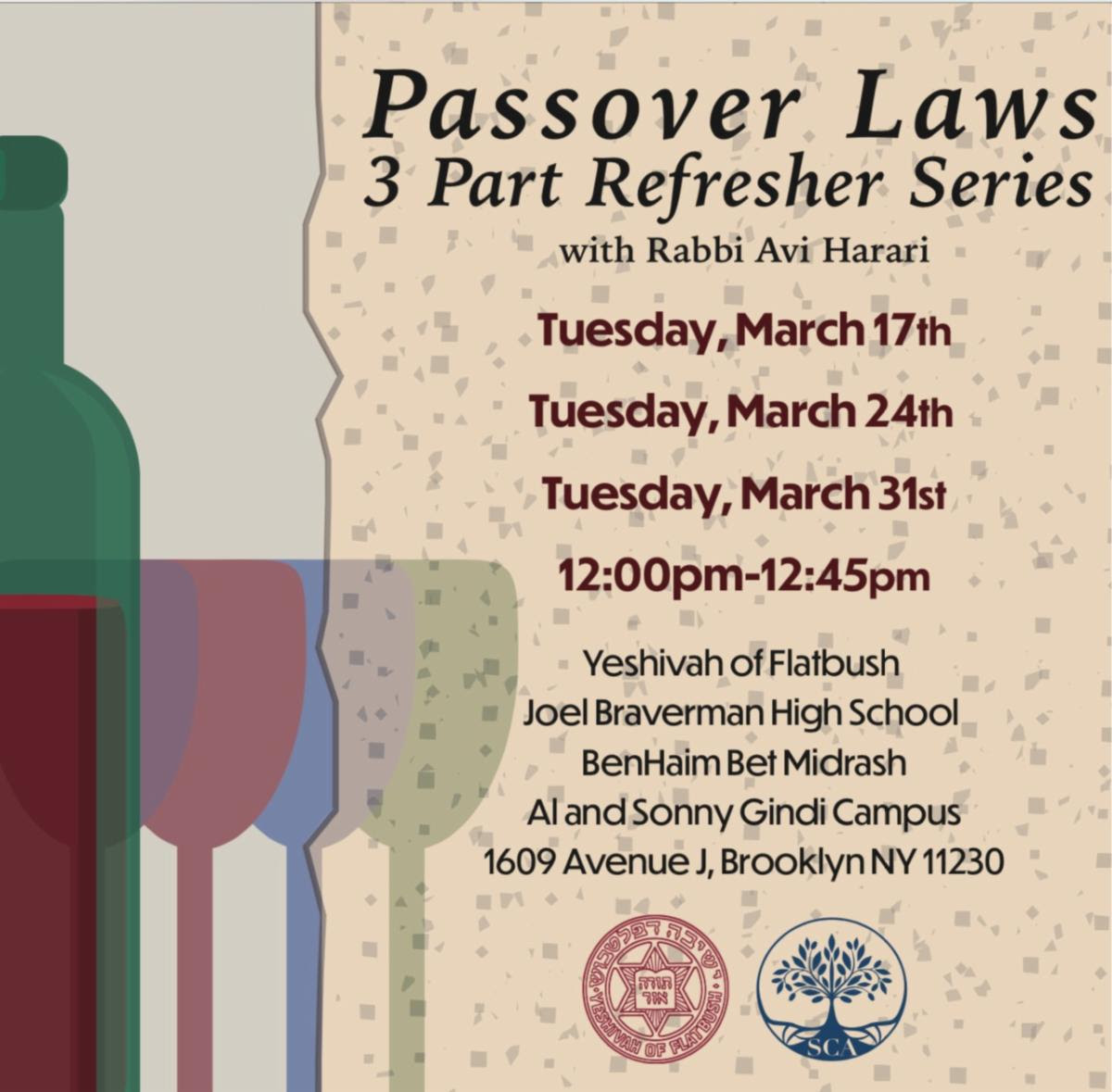 Passover Laws Course Yeshivah of Flatbush