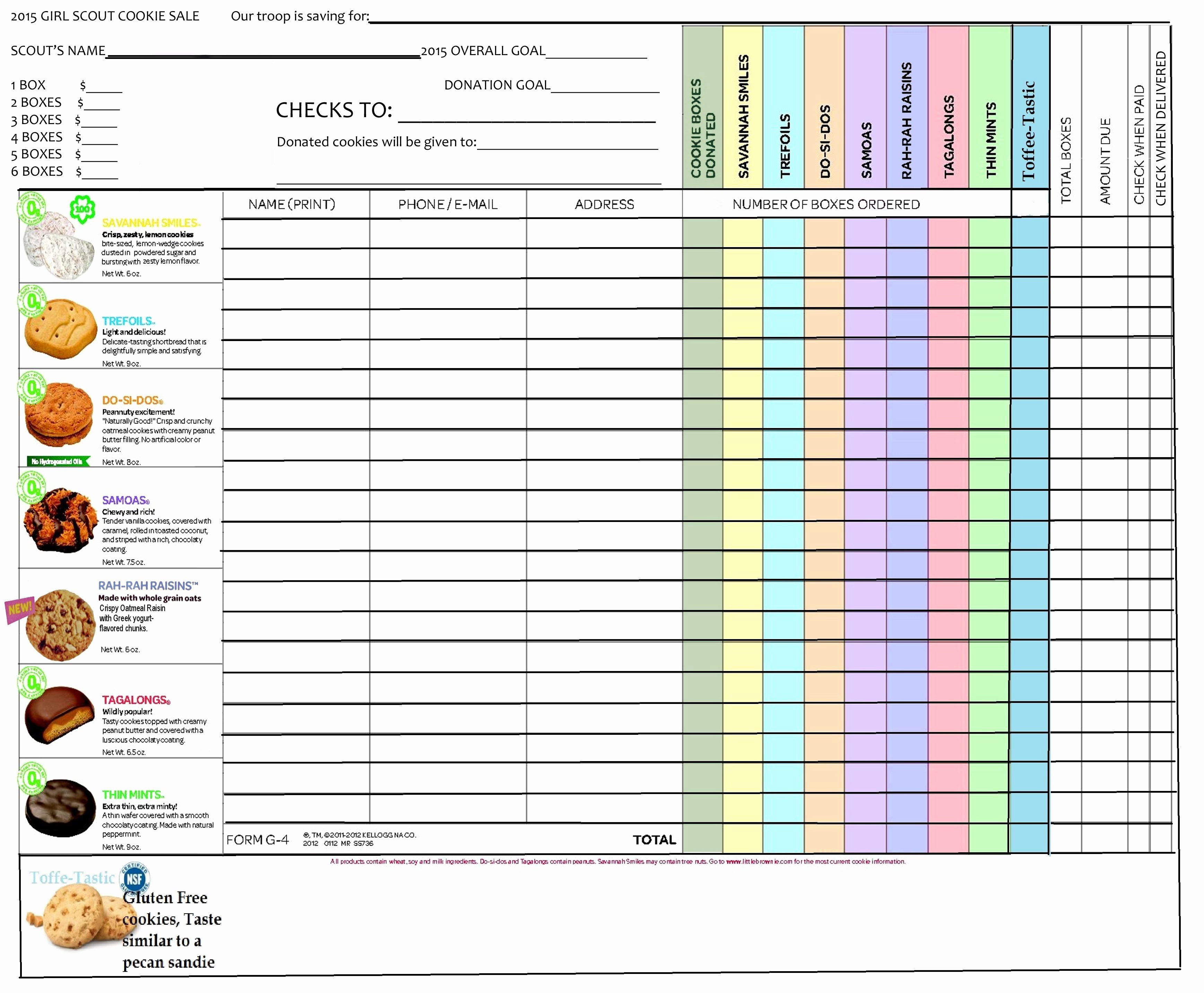 8 Girl Scout Cookie Order Form Template Template Monster