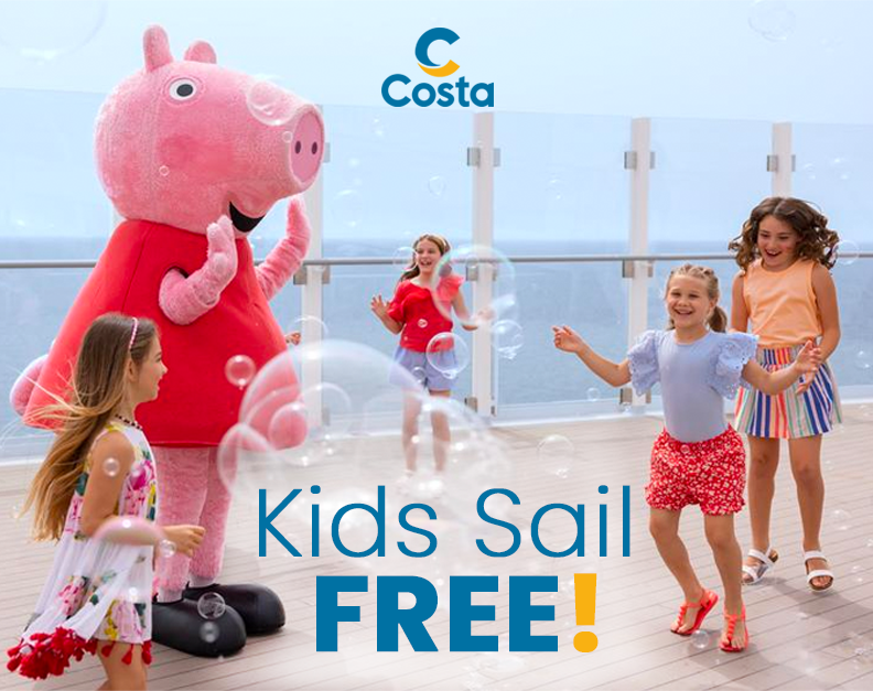 Costa cruise Kids sail free!