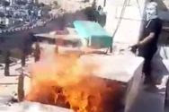 Masked Arabs Light Temple Mount Fire