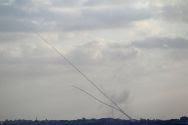 Rockets launched from Gaza at Israel.