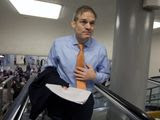 Rep. Jim Jordan, R-Ohio, walks in the U.S. Capitol during the impeachment trial of President Donald Trump on charges of abuse of power and obstruction of Congress, Tuesday, Jan. 28, 2020, on Capitol Hill in Washington. (AP Photo/Jose Luis Magana)