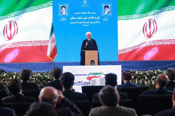 President Hassan Rouhani of Iran in Tehran last week. President Emmanuel Macron of France is trying to engineer a meeting between Mr. Rouhani and President Trump.