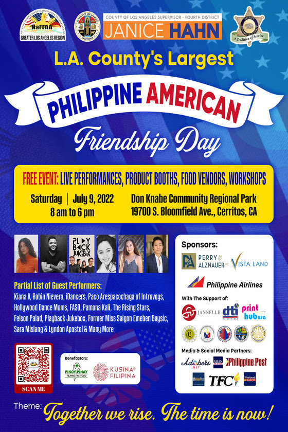 Philippine American Friendship Day Flyer