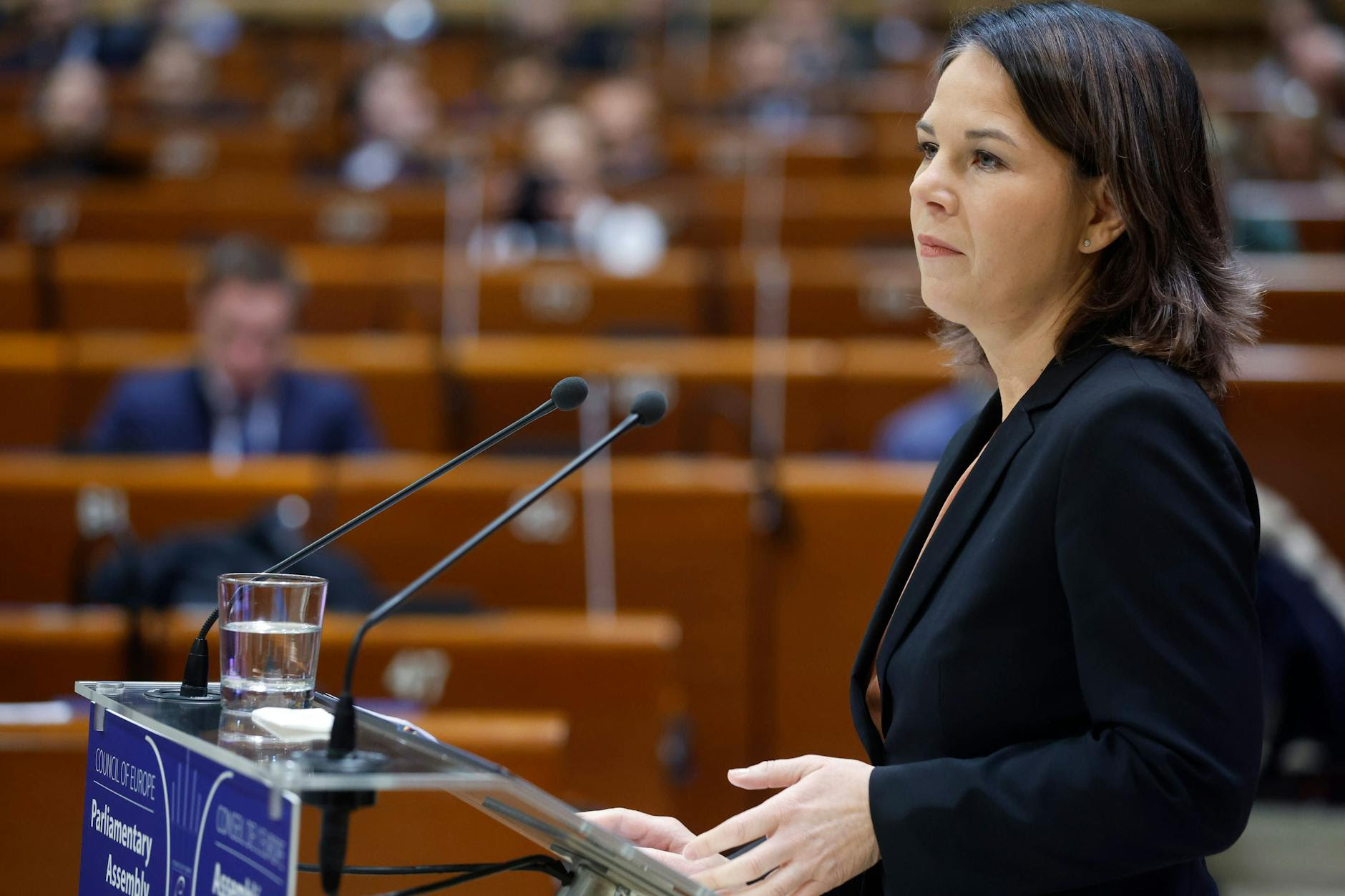 Annalena Baerbock auf der Vollsammlung des Europarats in Straßburg.&nbsp;