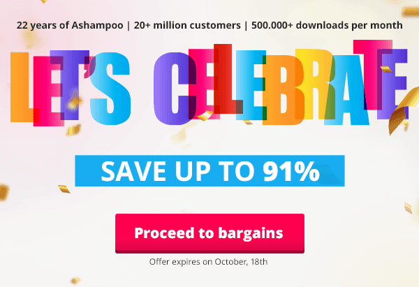 ashampoo anniversary sale