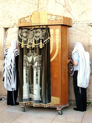 Torah ark at the
                  Western (Wailing) Wall