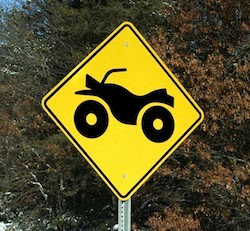 Yield sign for four ATV