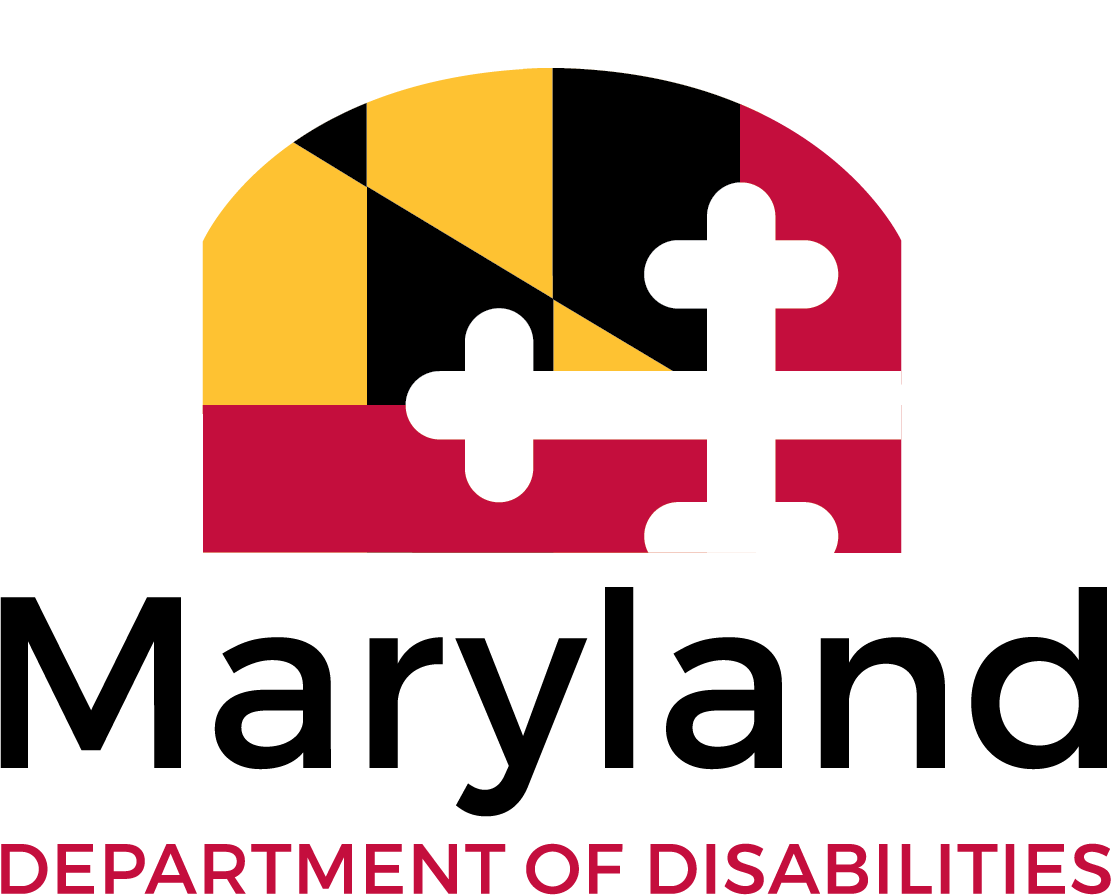 Maryland Department of Disabilities logo with maryland flag graphic