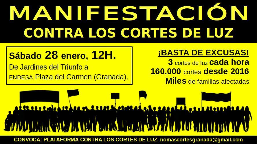 Granada| APDHA nos manifestamos, el pasado 28 de enero, contra los cortes de luz