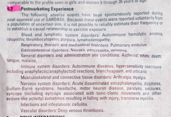 Gardasil Vaccine Insert 8 - vacunas preguntas que nunca te permitirán realizar Gardasil Vaccine Insert 8 - vacunas preguntas que nunca te permitirán realizar