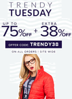 Trendy Tuesday : Get upto 75% off + extra 38% off on all purchases