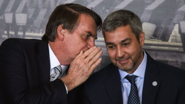 Jair Bolsonaro, presidente de Brasil, y Mario Abdo, presidente de Paraguay