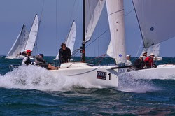 J/70 sailing off Cleveland