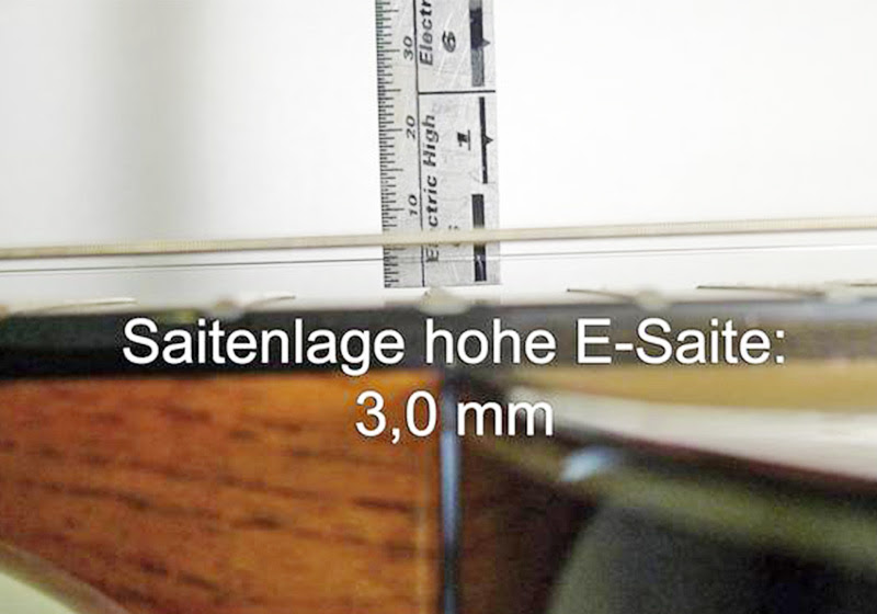 Saitenlage hohe E-Saite: 3mm