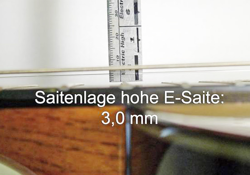 Saitenlage hohe E-Saite Saitenlage hohe E-Saite: 3mm