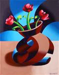 Mark Webster - Futurist Dancing Abstract Flower Pot Still Life Oil Painting - Step One - Posted on Saturday, January 10, 2015 by Mark Webster