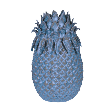 Distressed Dusty Blue Pineapple Statement Vase Decor