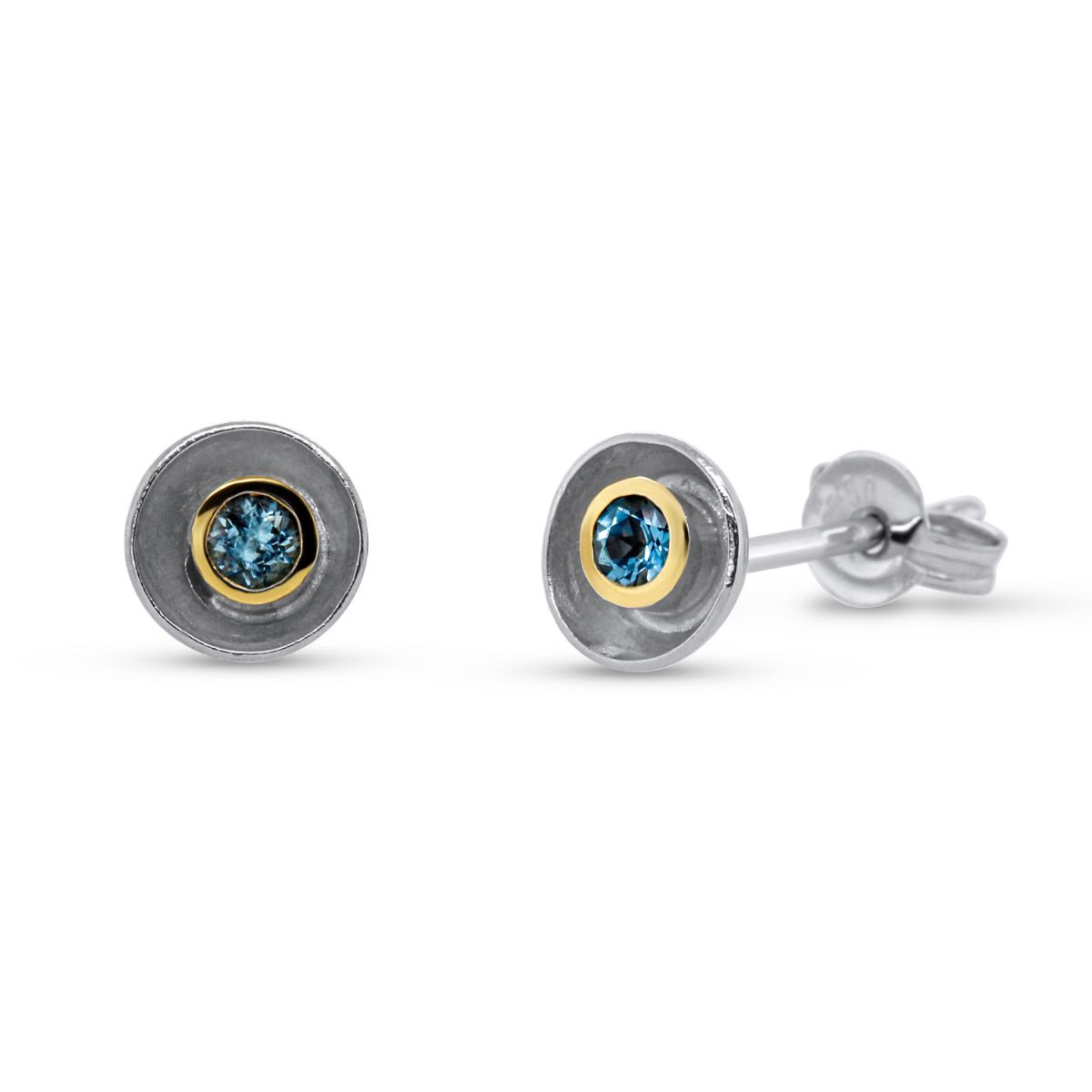 aquamarine acorn cup earrings by shimara carlow at designyard contemporary jewellery dublin ireland